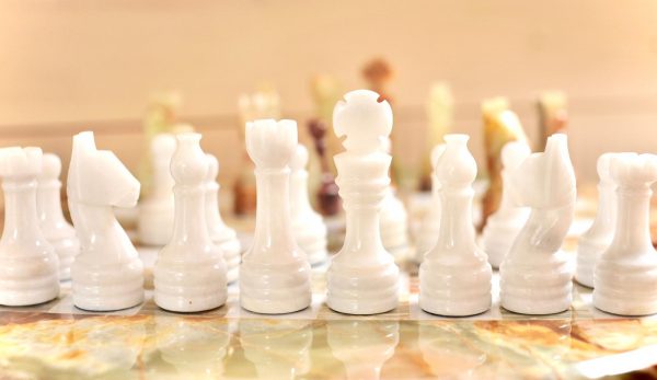 Round Marble Chess Table with Marble Chess Pieces - Image 9