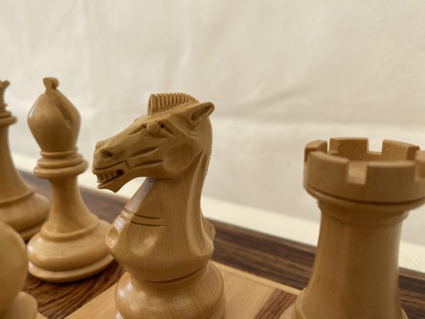 Carved Chamfered Base in Bud Rosewood Staunton Chess Set - Image 2