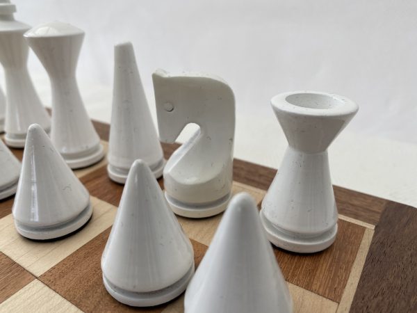 Contemporary Modern Chess Set - Black and White