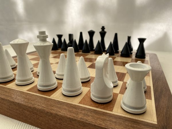 Contemporary Modern Chess Set - Black and White - Image 4