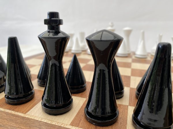 Contemporary Modern Chess Set - Black and White - Image 13