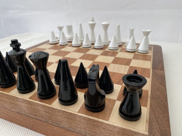 Contemporary Modern Chess Set - Black and White - Image 12