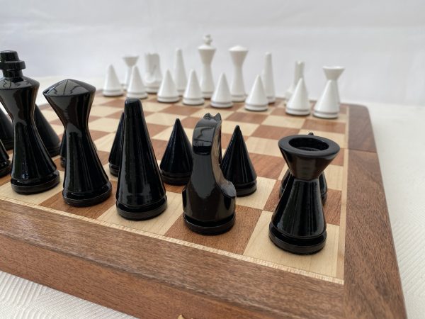 Contemporary Modern Chess Set - Black and White - Image 11