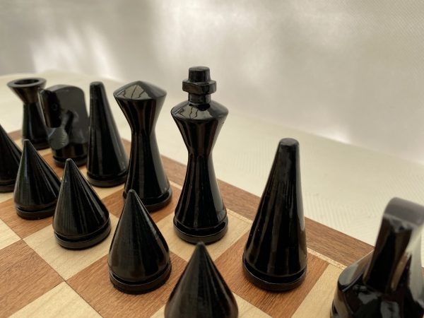 Contemporary Modern Chess Set - Black and White - Image 9