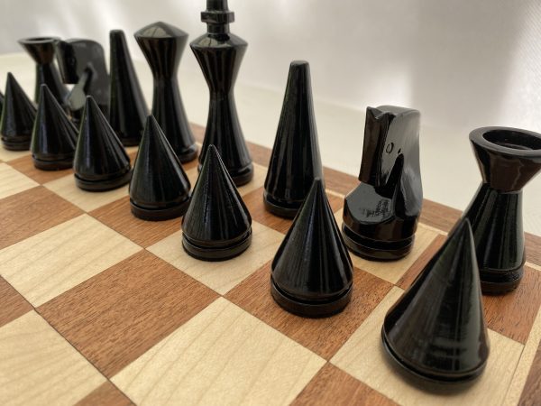 Contemporary Modern Chess Set - Black and White - Image 8