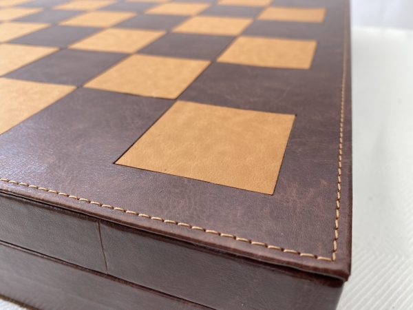 Combination Oak, Rosewood, Leather Chess Set - Image 19