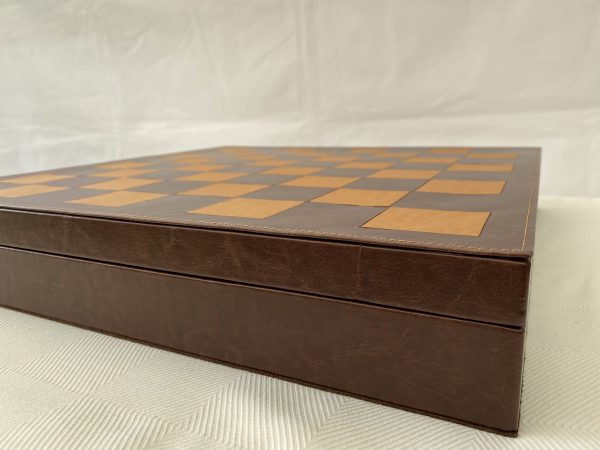 Combination Oak, Rosewood, Leather Chess Set - Image 20