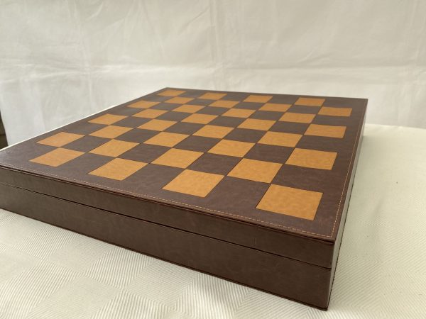 Combination Oak, Rosewood, Leather Chess Set - Image 22