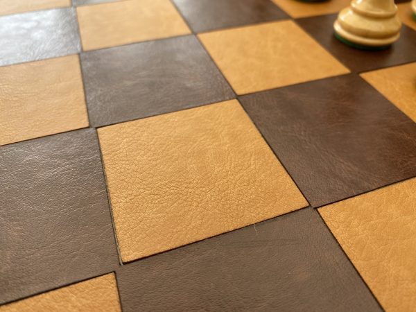 Combination Oak, Rosewood, Leather Chess Set - Image 2