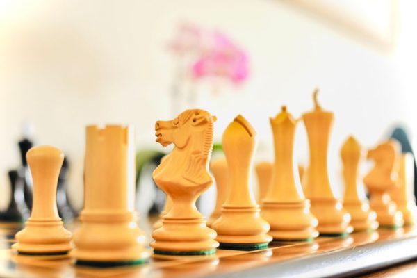Contemporary Staunton, Ebony Triple Weight, Felted Chess Pieces - Image 7