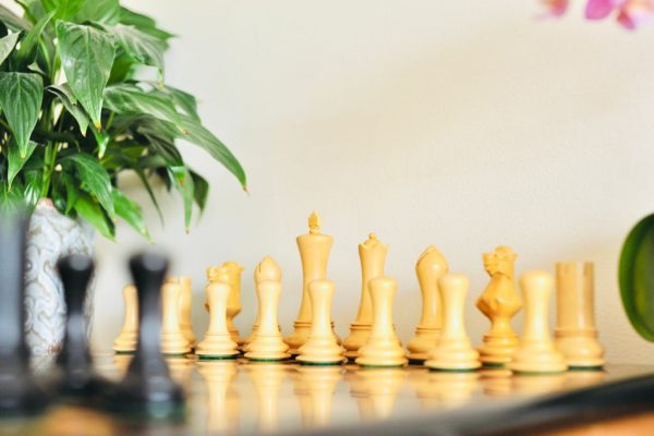 Contemporary Staunton, Ebony Triple Weight, Felted Chess Pieces - Image 3