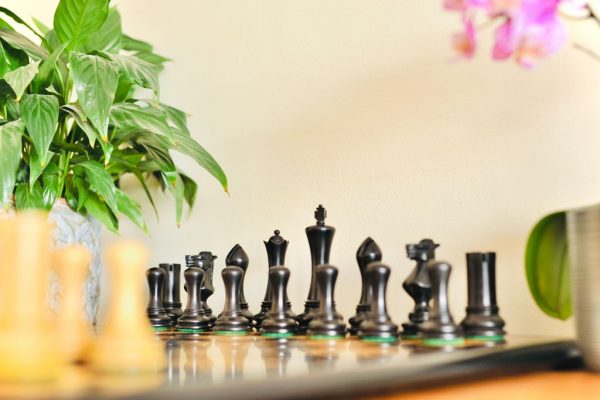 Contemporary Staunton, Ebony Triple Weight, Felted Chess Pieces - Image 4