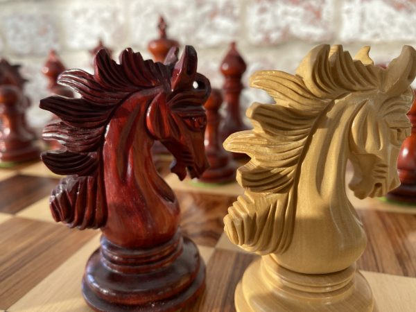 The Arabian - Triple Weighted Bud Rosewood Chess Pieces - Image 4