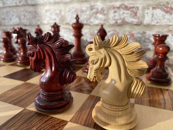 The Arabian - Triple Weighted Bud Rosewood Chess Pieces - Image 3