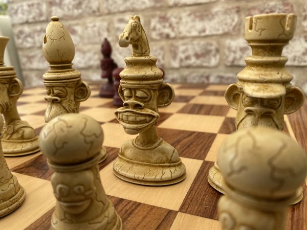 The Bored Ape Yacht Club Chess Set in White and Red