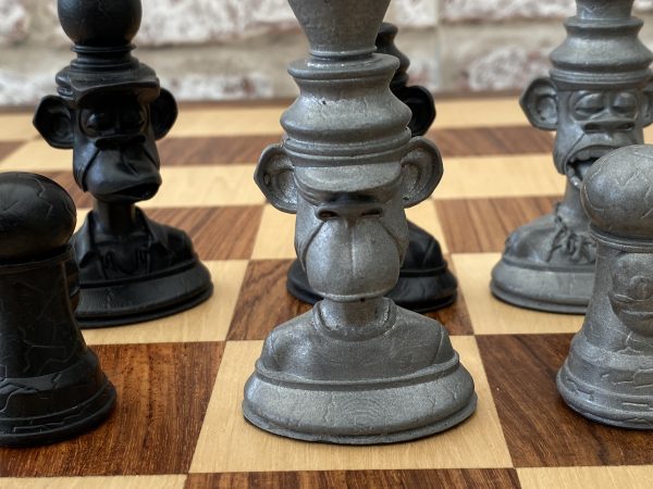 The Bored Ape Yacht Club Chess Set in Black and Silver - Image 15