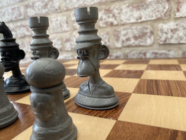 The Bored Ape Yacht Club Chess Set in Black and Silver - Image 19