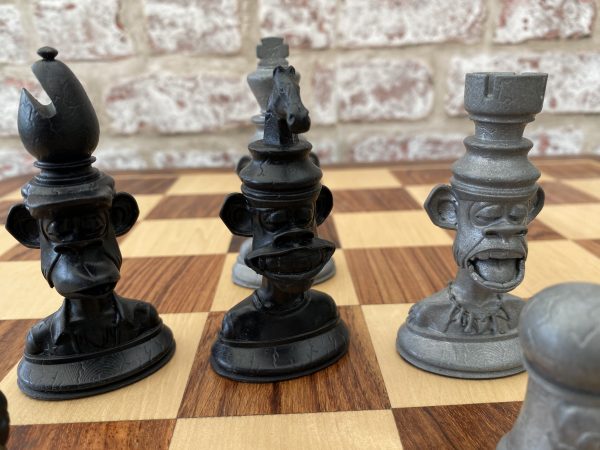 The Bored Ape Yacht Club Chess Set in Black and Silver