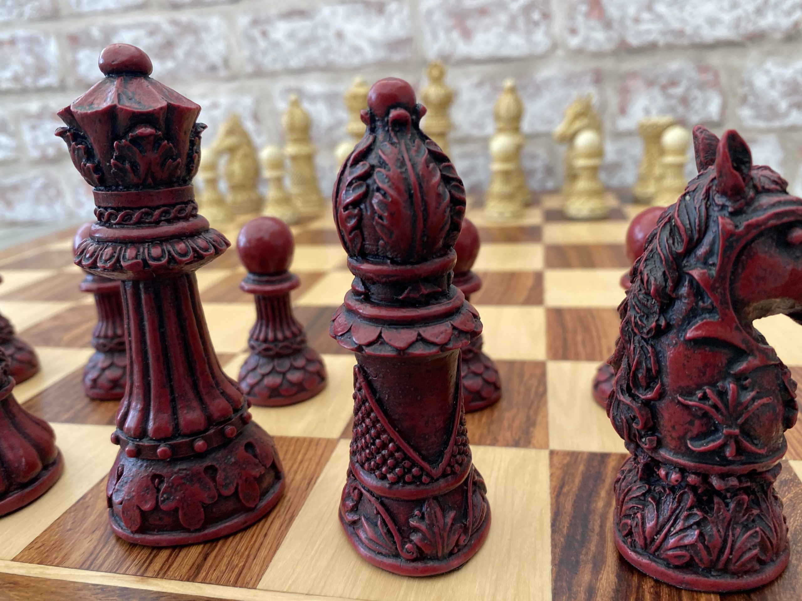 Thick Leather Chess Case, Mat and Chess Pieces all Included - ChessBaron  Chess Sets - 01278 426100