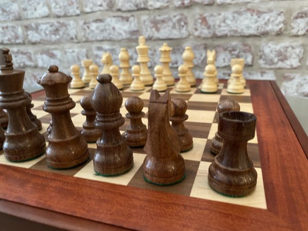Complete Chess Set with Board, 14" Cabinet and Chess Pieces - Image 3
