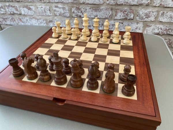 Complete Chess Set with Board, 14" Cabinet and Chess Pieces - Image 11