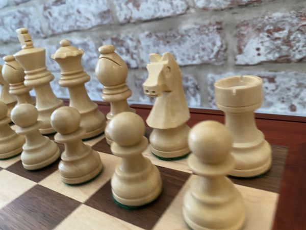 Complete Chess Set with Board, 14" Cabinet and Chess Pieces - Image 2