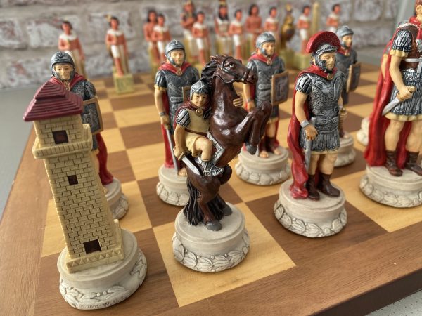 Italfama Large Egyptian v Roman Stone Chess Set - Image 6
