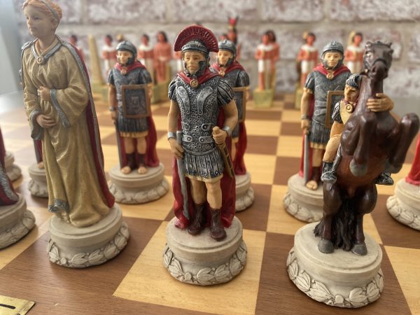 Italfama Large Egyptian v Roman Stone Chess Set - Image 3