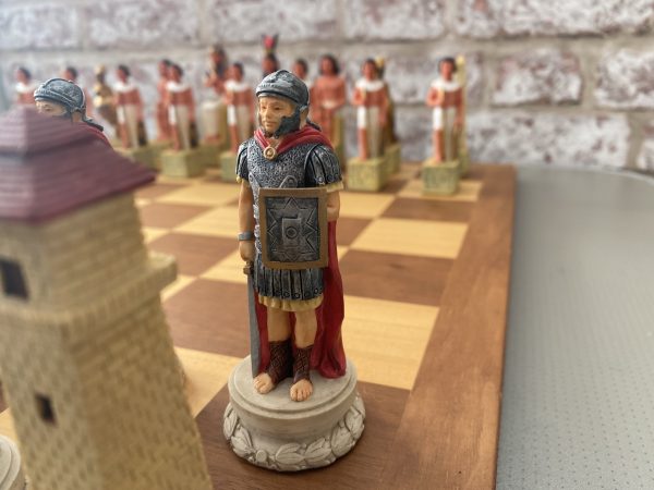 Italfama Large Egyptian v Roman Stone Chess Set - Image 2