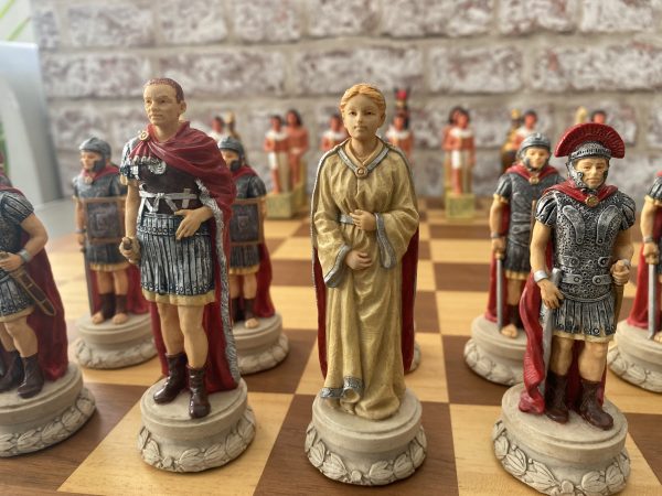 Italfama Large Egyptian v Roman Stone Chess Set - Image 21