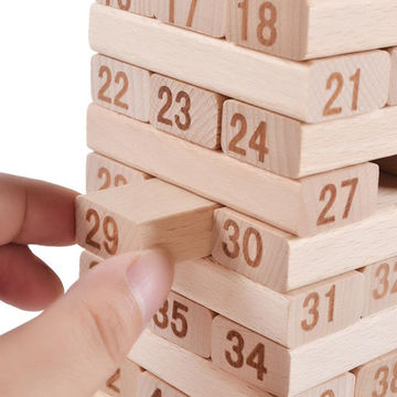 Jenga Wooden Puzzle with Numbers