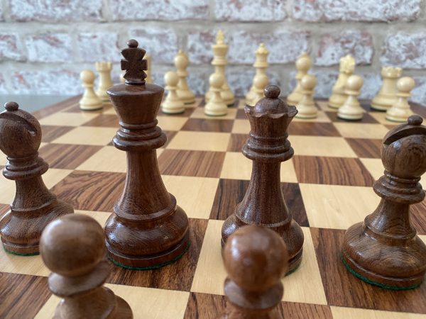 The Morgan - Double Weighted Acacia Staunton Chess Set
