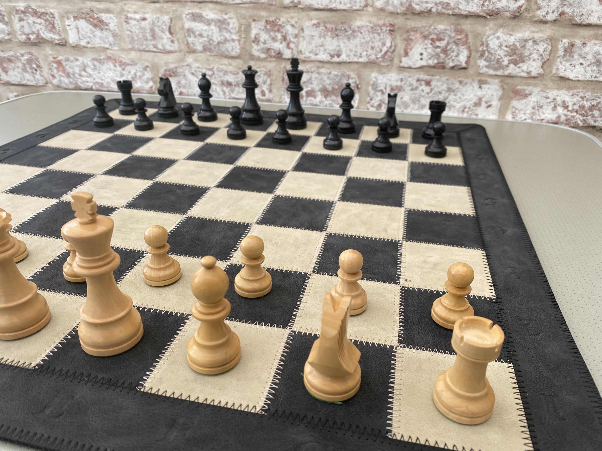 Thick Leather Chess Case, Mat and Chess Pieces all Included - ChessBaron  Chess Sets - 01278 426100