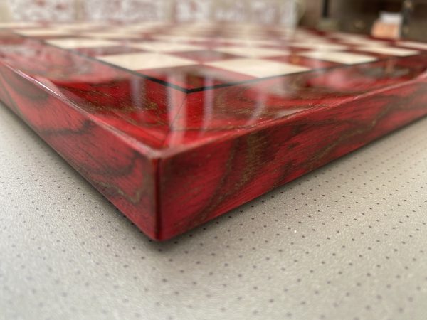 Italfama Small Gloss Red Chess Board 1.6" Squares - Image 2