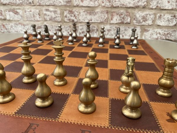 Italfama Heavy Brass and Steel Staunton Chess - Image 8