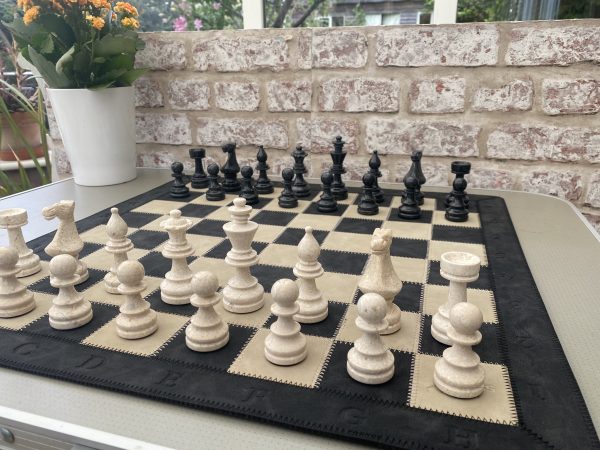 Large Marble Chess Set with Optional Leather Mat - Image 10