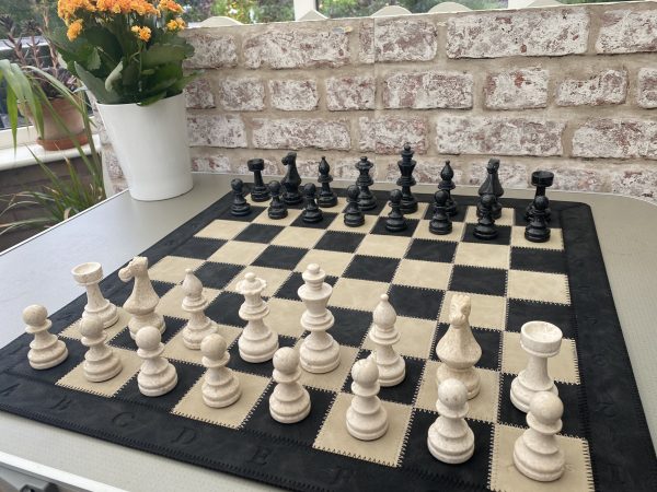 Large Marble Chess Set with Optional Leather Mat - Image 12