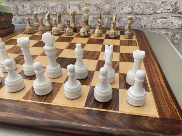 Large Marble Chess Set with Optional Wooden Board - Image 10
