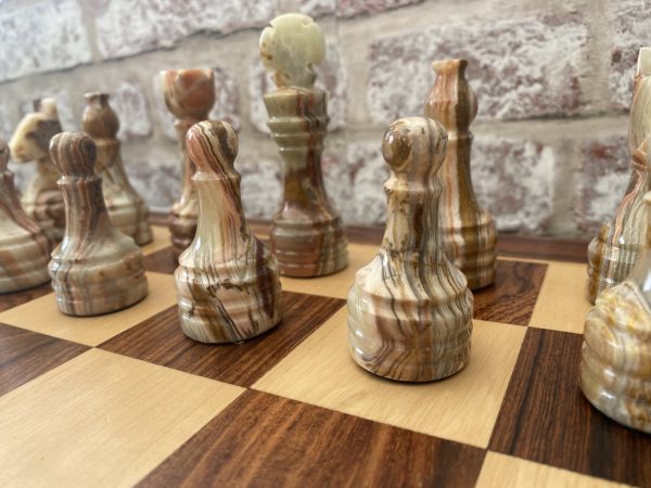 Large Marble Chess Set with Optional Wooden Board - Image 8