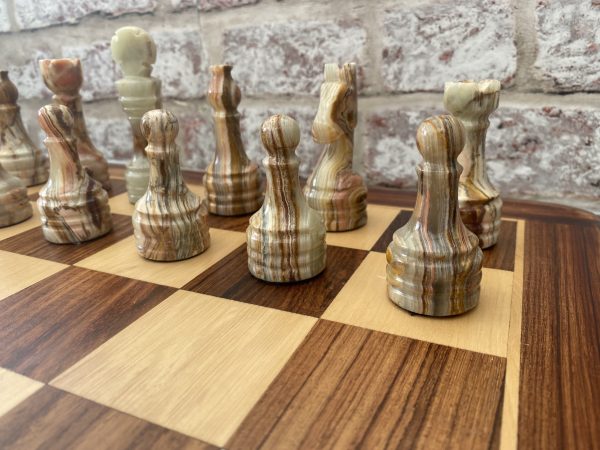 Large Marble Chess Set with Optional Wooden Board - Image 9