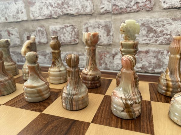 Large Marble Chess Set with Optional Wooden Board - Image 12