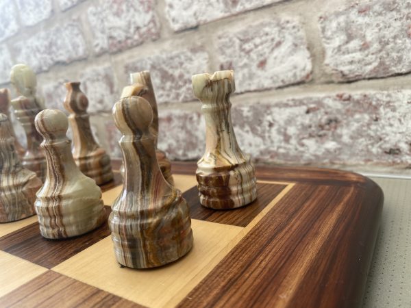 Large Marble Chess Set with Optional Wooden Board - Image 6