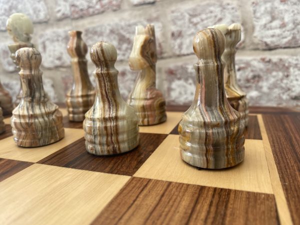 Large Marble Chess Set with Optional Wooden Board - Image 7