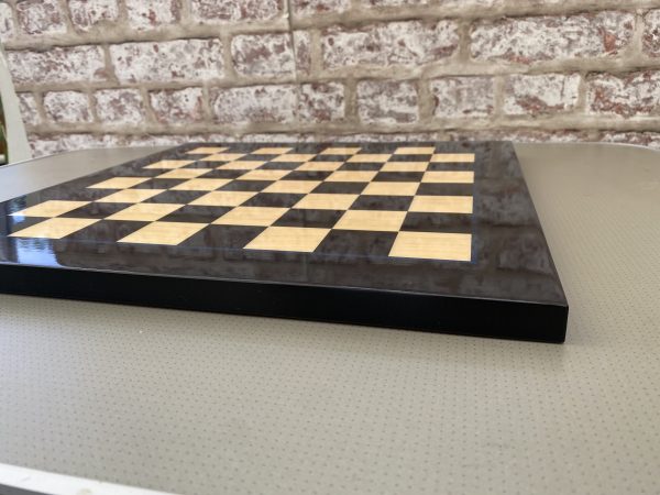 Black Gloss Italfama Chess Board 1.6in Squares