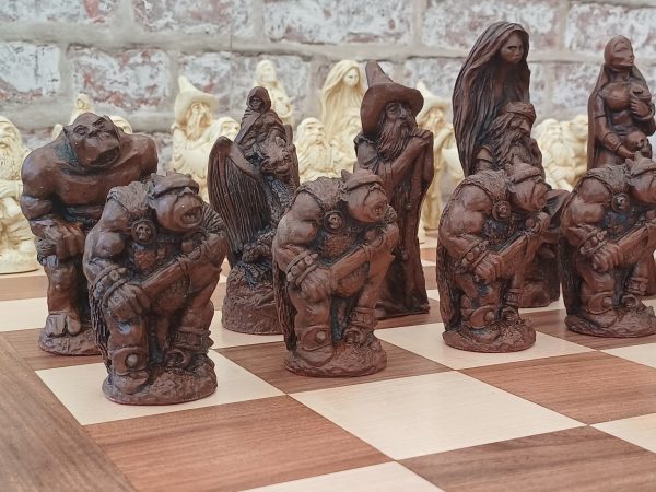 Very Large Fantasy Chess Set - Brown