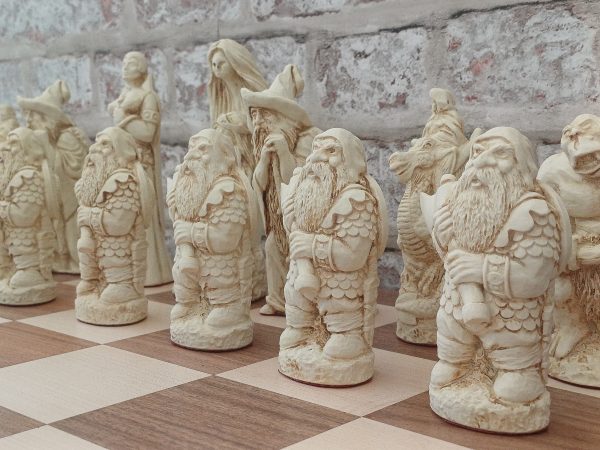 Very Large Fantasy Chess Set - Brown - Image 12