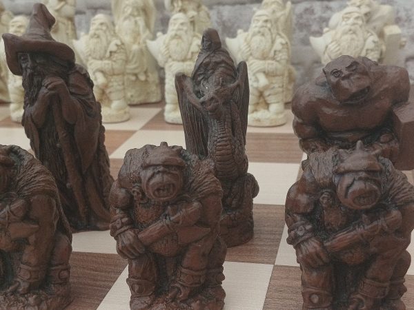 Very Large Fantasy Chess Set - Brown - Image 15