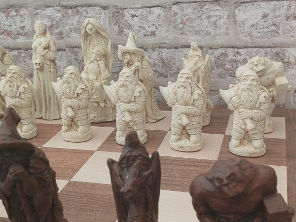 Very Large Fantasy Chess Set - Brown - Image 16