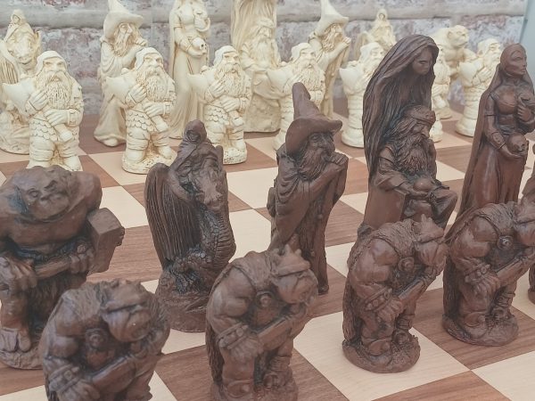 Very Large Fantasy Chess Set - Brown - Image 19