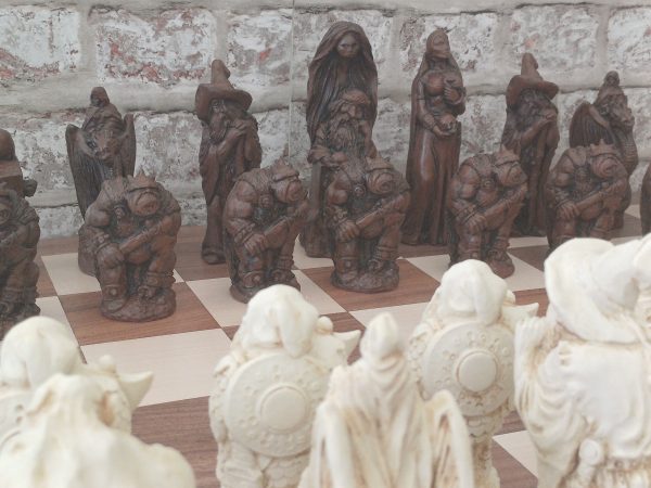 Very Large Fantasy Chess Set - Brown - Image 2